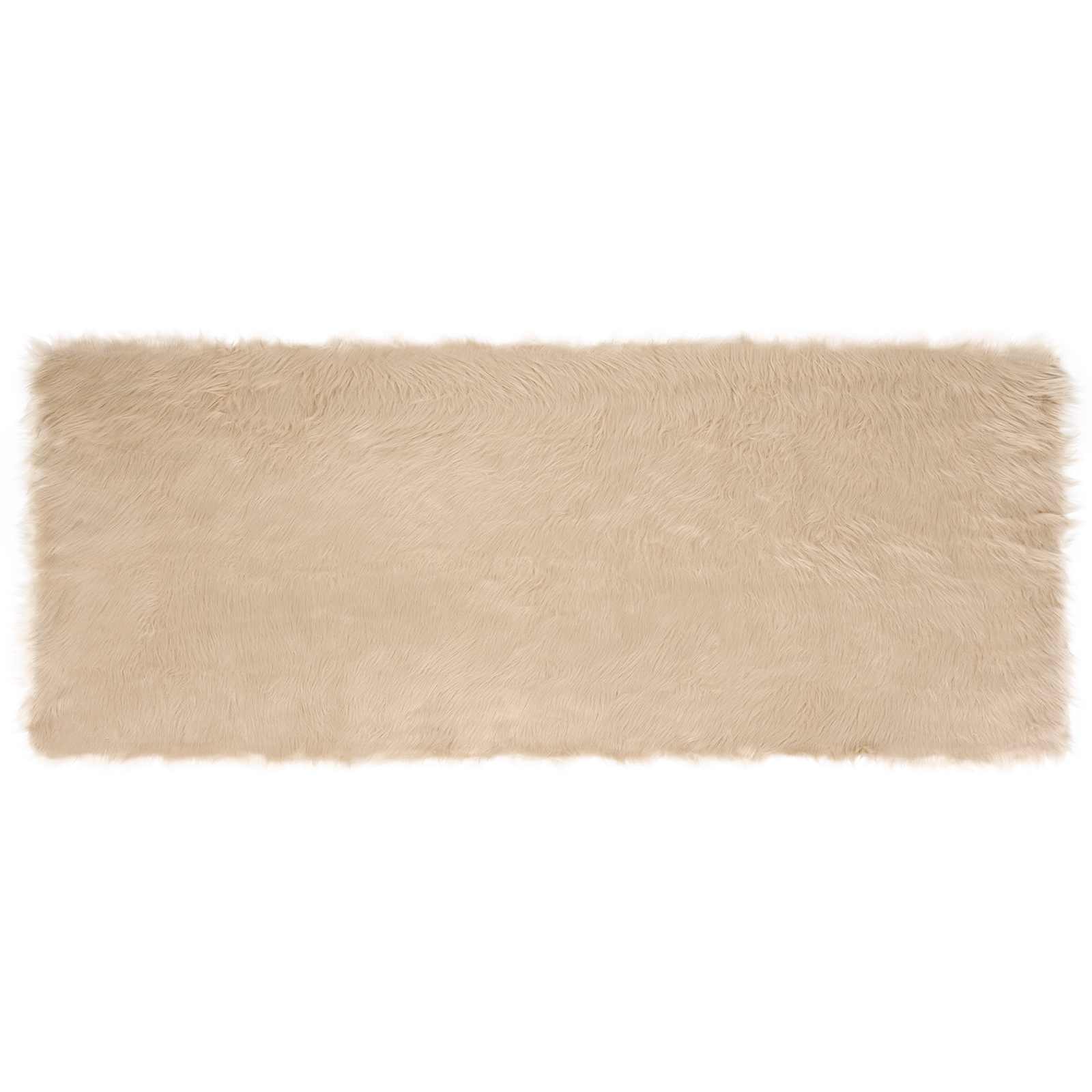 Teppich aus Kunstschaffell TAFALLA Beige 80 x 200 cm Polyester