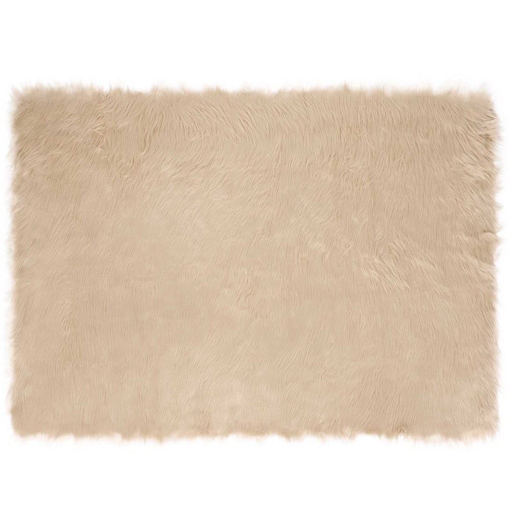 Teppich aus Kunstschaffell TAFALLA Beige 120 x 170 cm Polyester