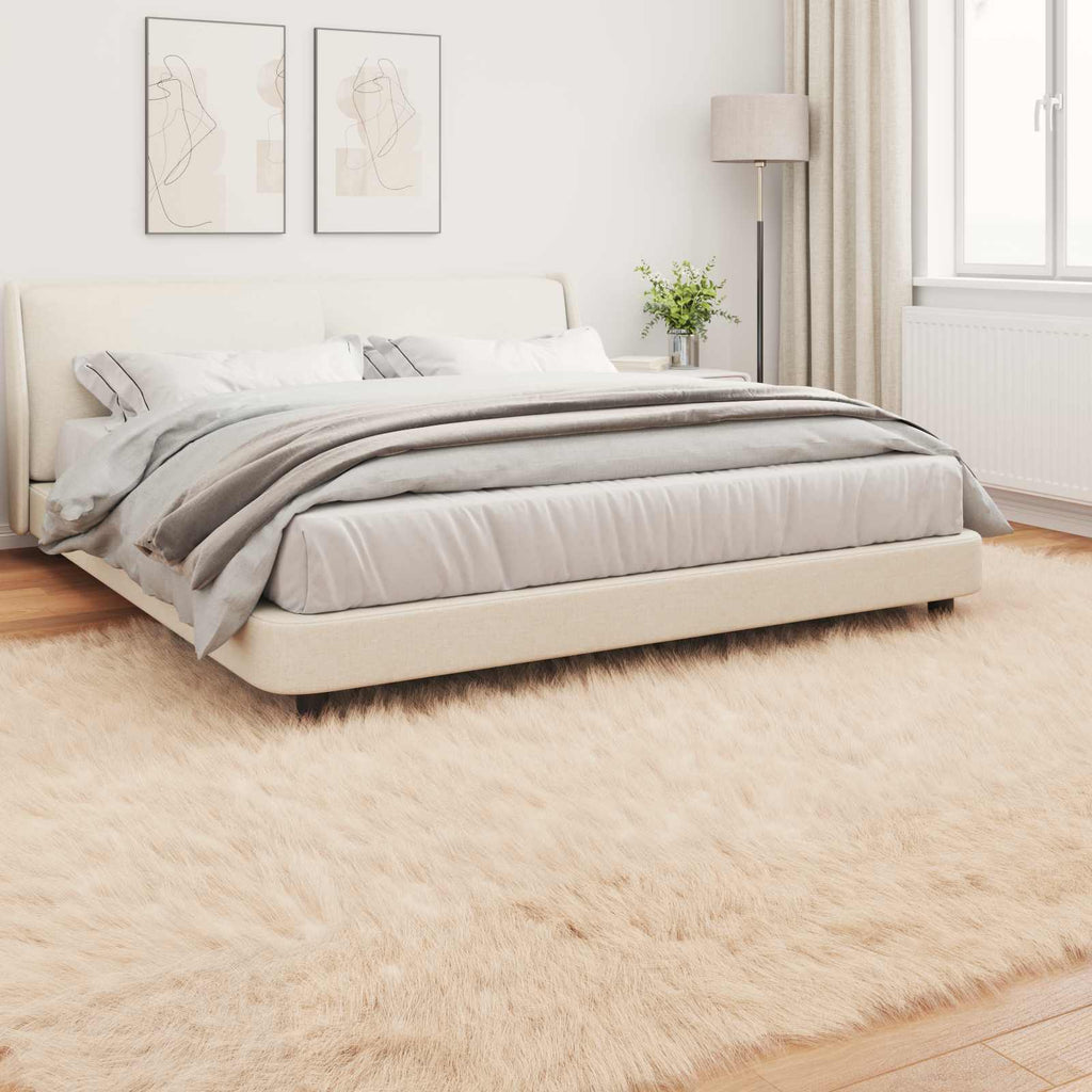 Teppich aus Kunstschaffell TAFALLA Beige 240 x 340 cm Polyester