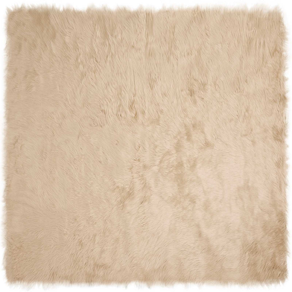 Teppich aus Kunstschaffell TAFALLA Beige 120 x 120 cm Polyester
