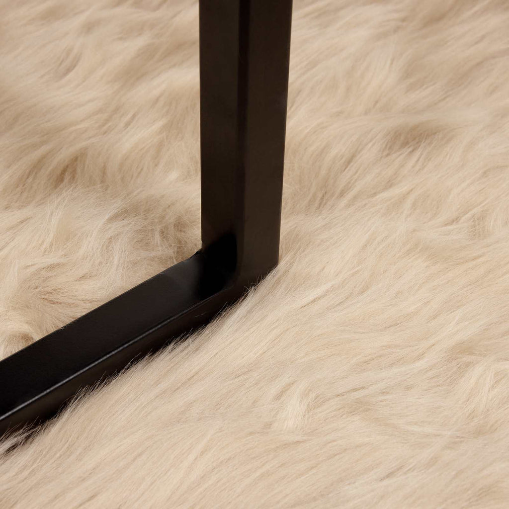 Teppich aus Kunstschaffell TAFALLA Beige Ø 100 cm Polyester