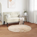 Teppich aus Kunstschaffell TAFALLA Beige Ø 100 cm Polyester
