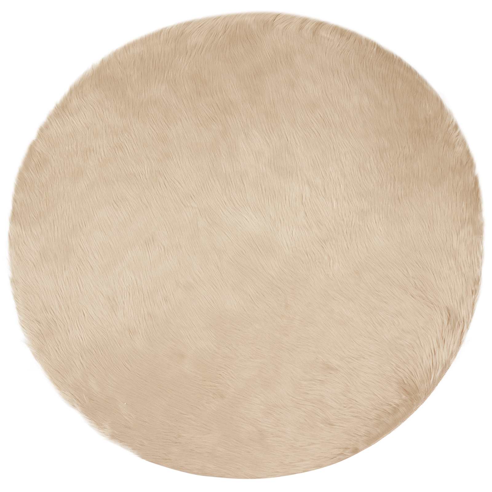 Teppich aus Kunstschaffell TAFALLA Beige Ø 100 cm Polyester