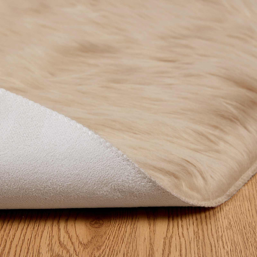 Teppich aus Kunstschaffell TAFALLA Beige Ø 160 cm Polyester