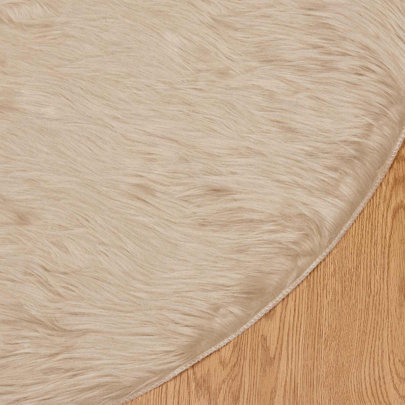 Teppich aus Kunstschaffell TAFALLA Beige Ø 160 cm Polyester