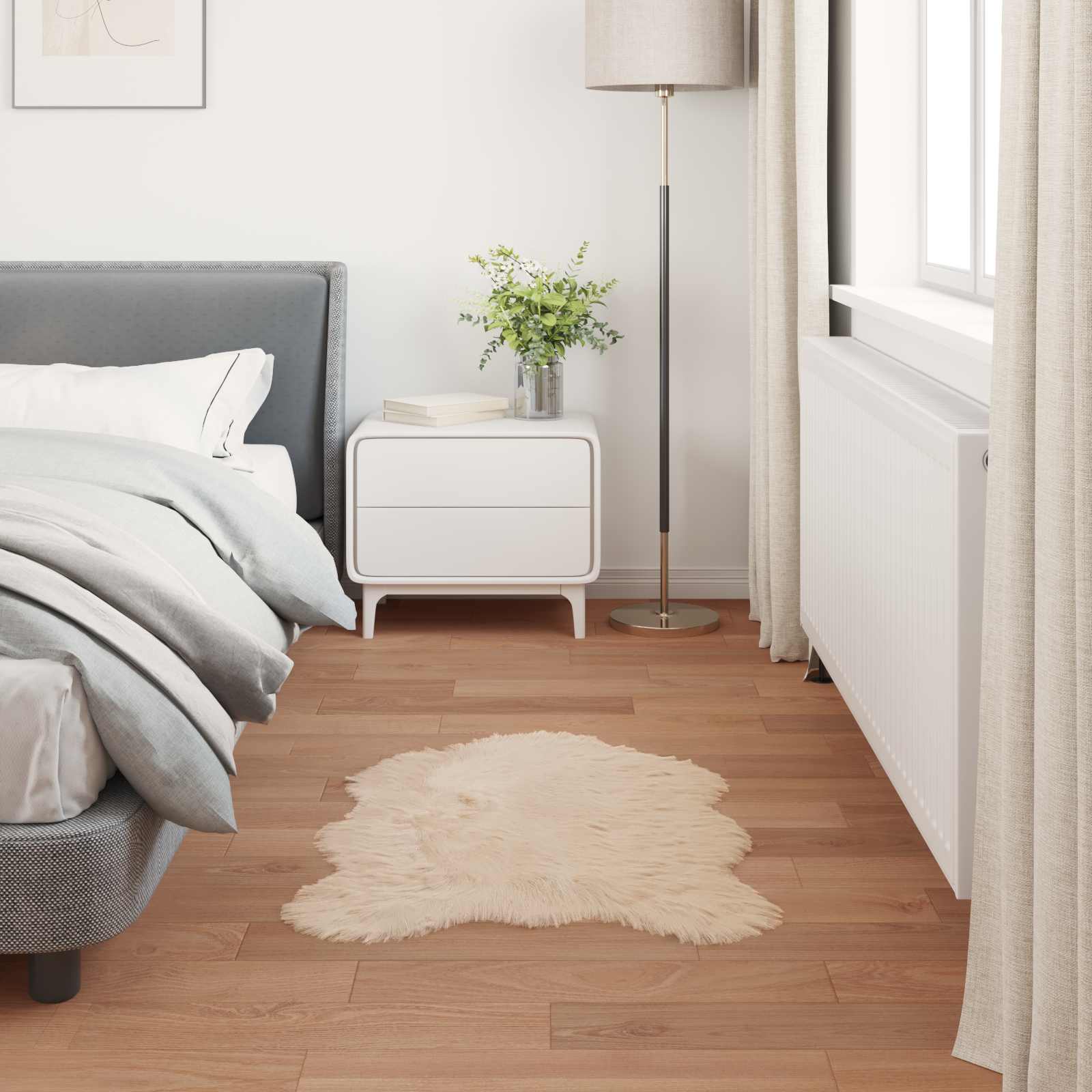 Teppich aus Kunstschaffell TAFALLA Beige 80 x 120 cm Polyester