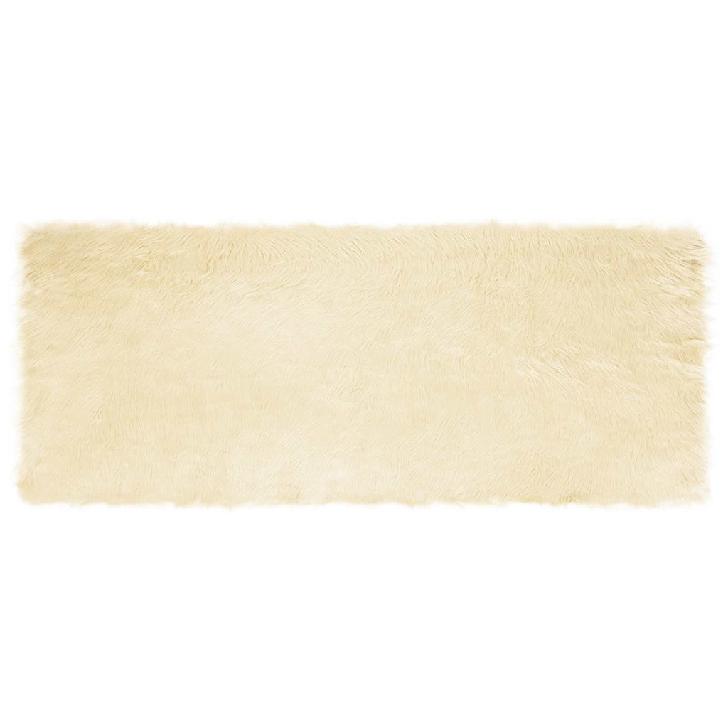 Teppich aus Kunstschaffell TAFALLA Creme 80 x 200 cm Polyester