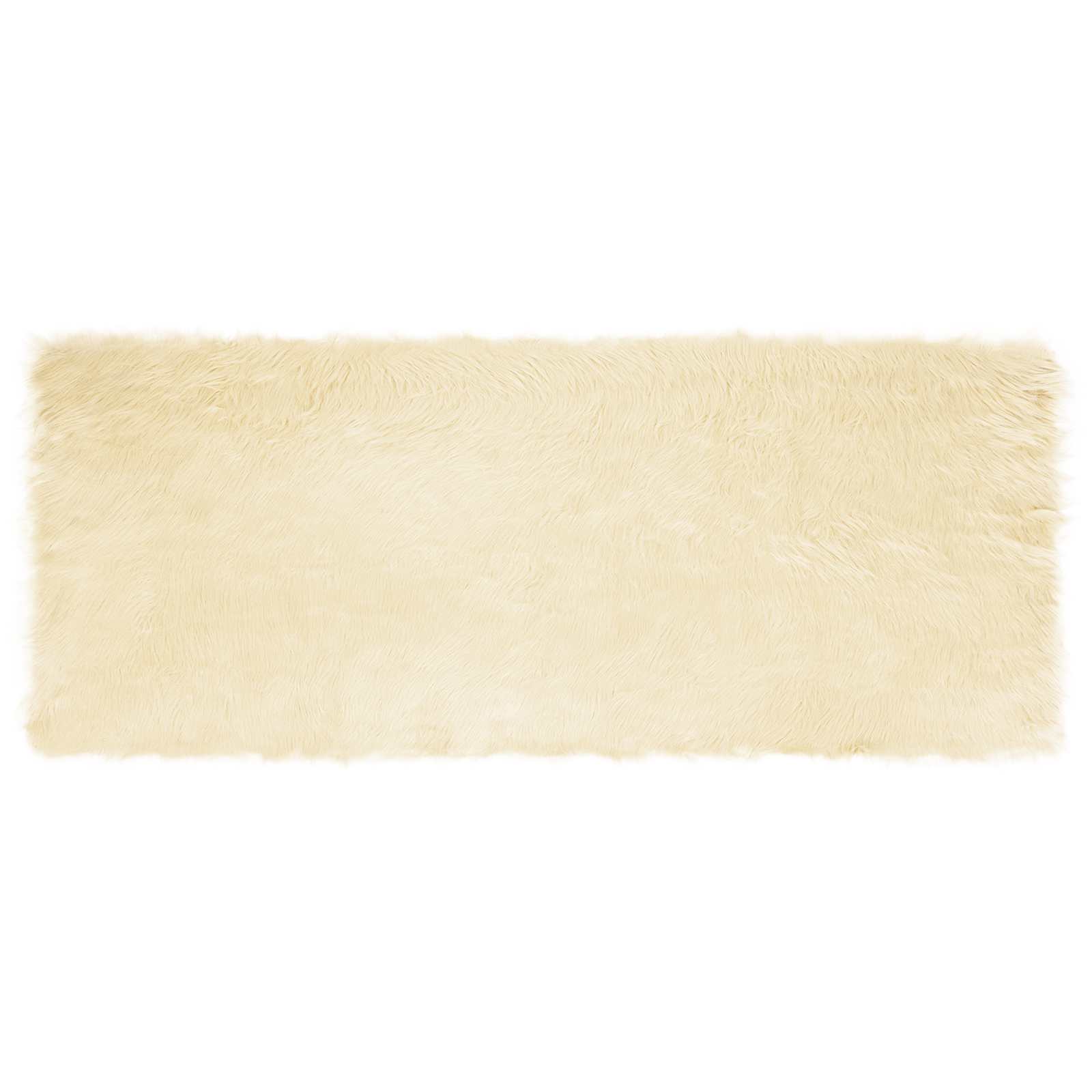 Teppich aus Kunstschaffell TAFALLA Creme 80 x 200 cm Polyester