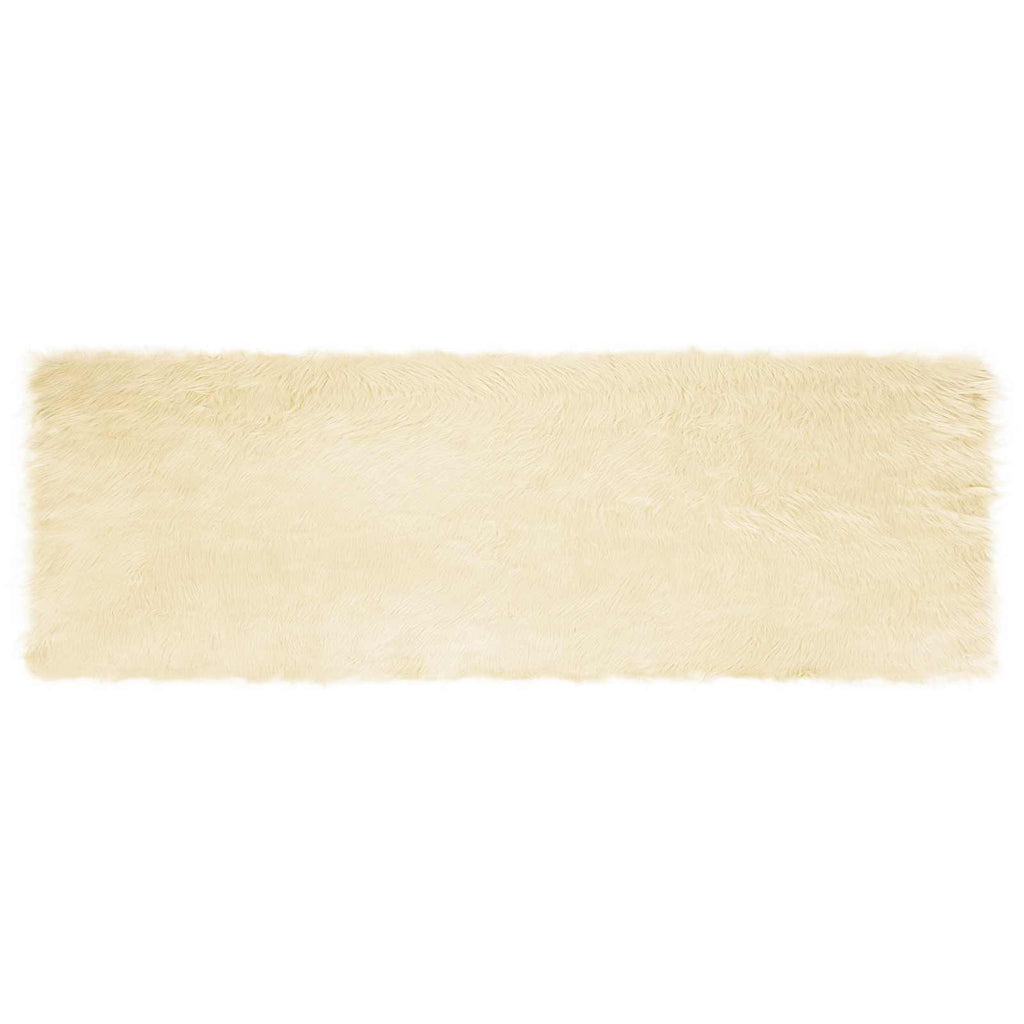 Teppich aus Kunstschaffell TAFALLA Creme 80 x 250 cm Polyester