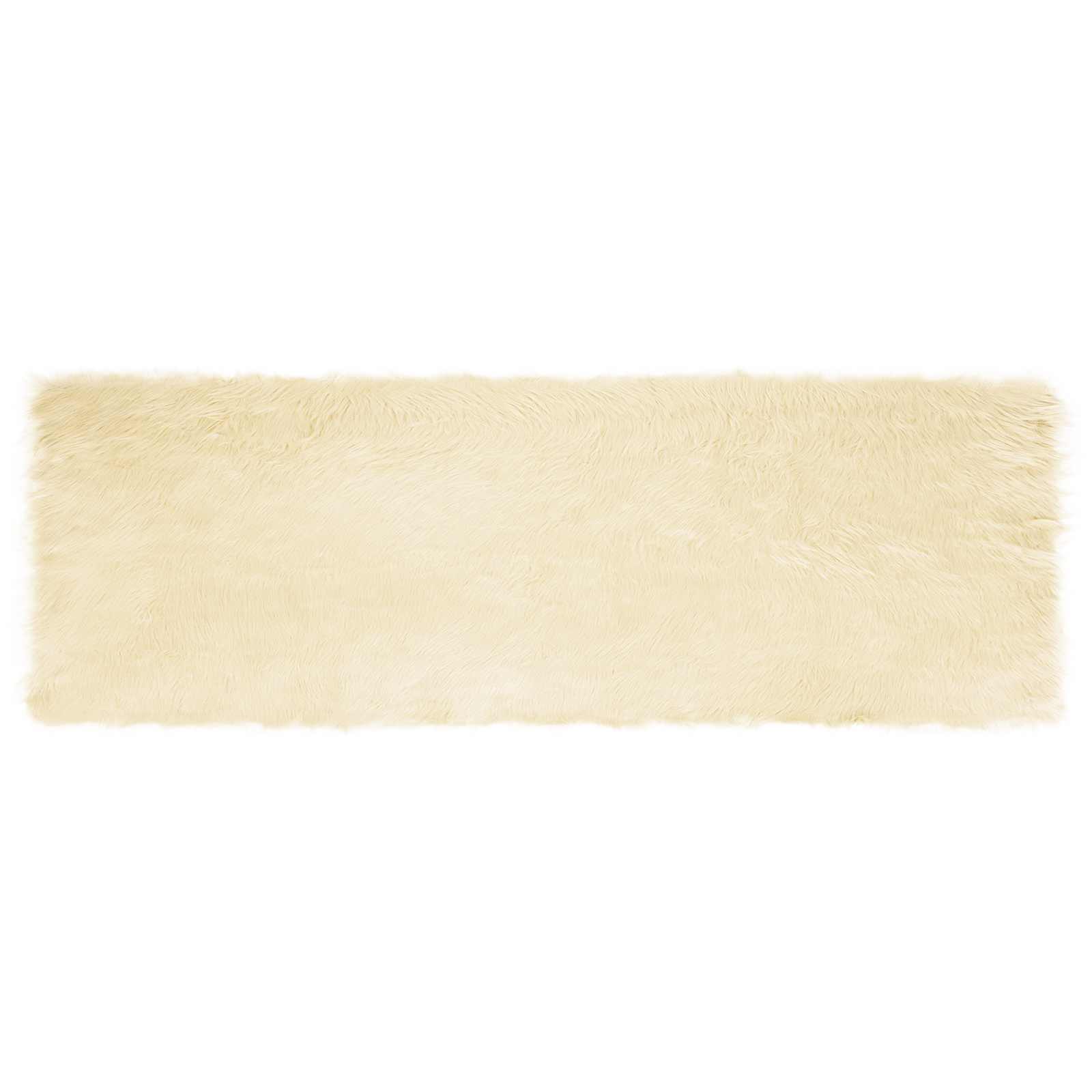 Teppich aus Kunstschaffell TAFALLA Creme 80 x 250 cm Polyester