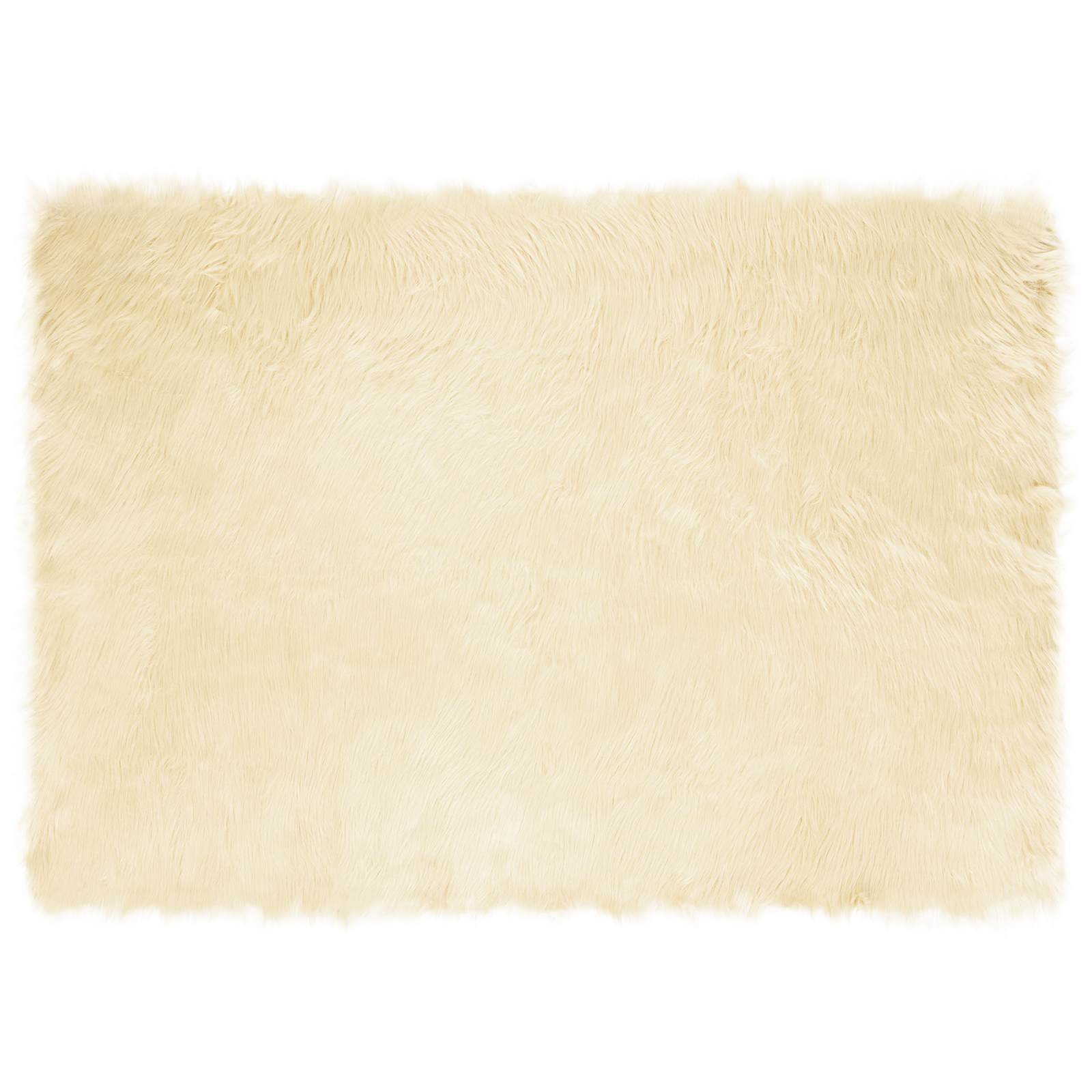Teppich aus Kunstschaffell TAFALLA Creme 120 x 170 cm Polyester