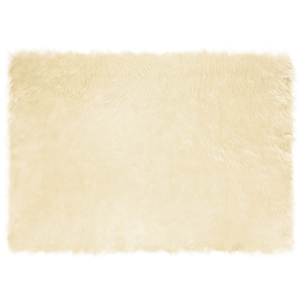 Teppich aus Kunstschaffell TAFALLA Creme 140 x 200 cm Polyester