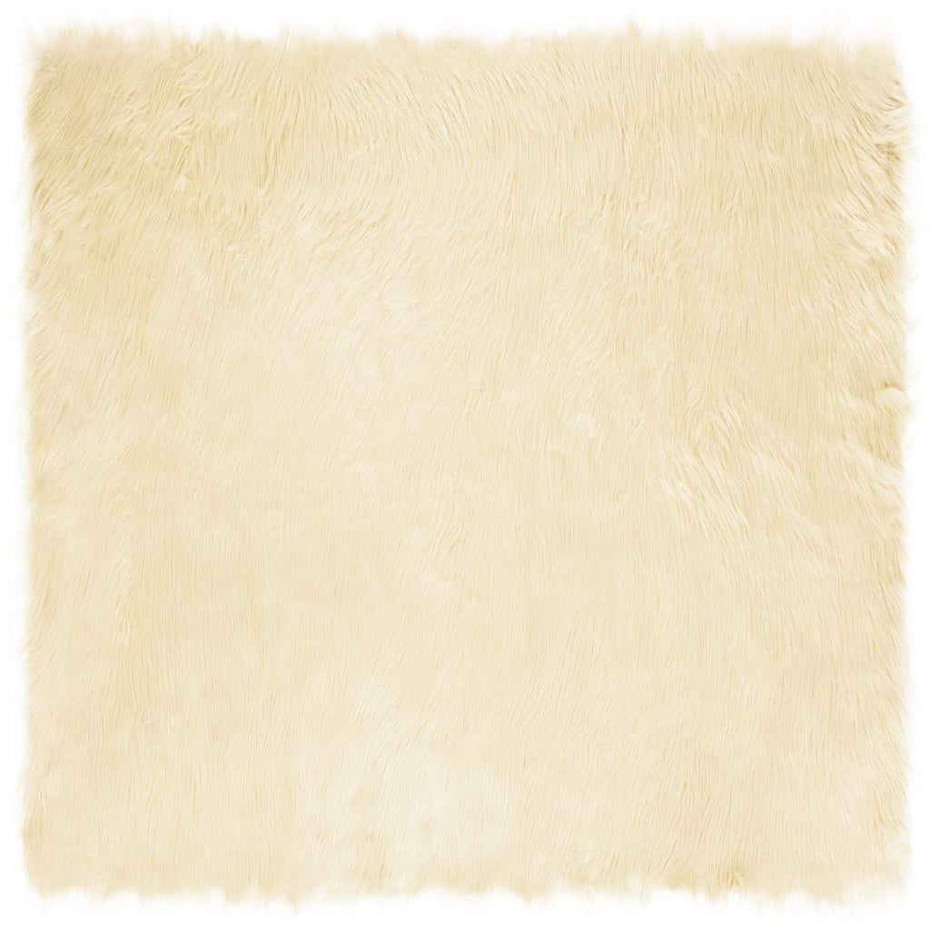 Teppich aus Kunstschaffell TAFALLA Creme 120 x 120 cm Polyester