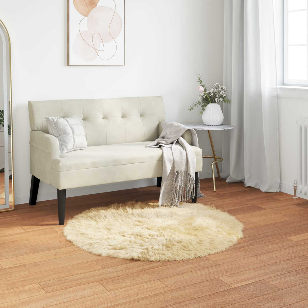 Teppich aus Kunstschaffell TAFALLA Creme Ø 100 cm Polyester