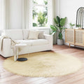 Teppich aus Kunstschaffell TAFALLA Creme Ø 160 cm Polyester
