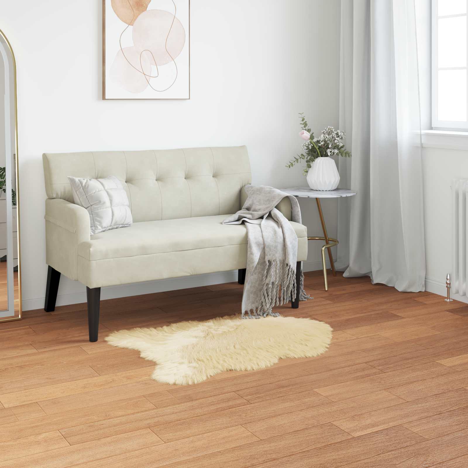 Teppich aus Kunstschaffell TAFALLA Creme 80 x 120 cm Polyester