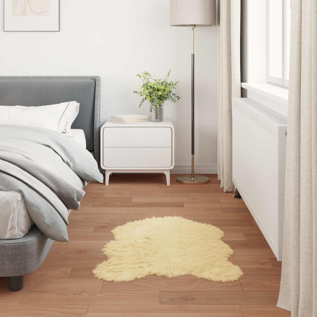 Teppich aus Kunstschaffell TAFALLA Creme 80 x 120 cm Polyester