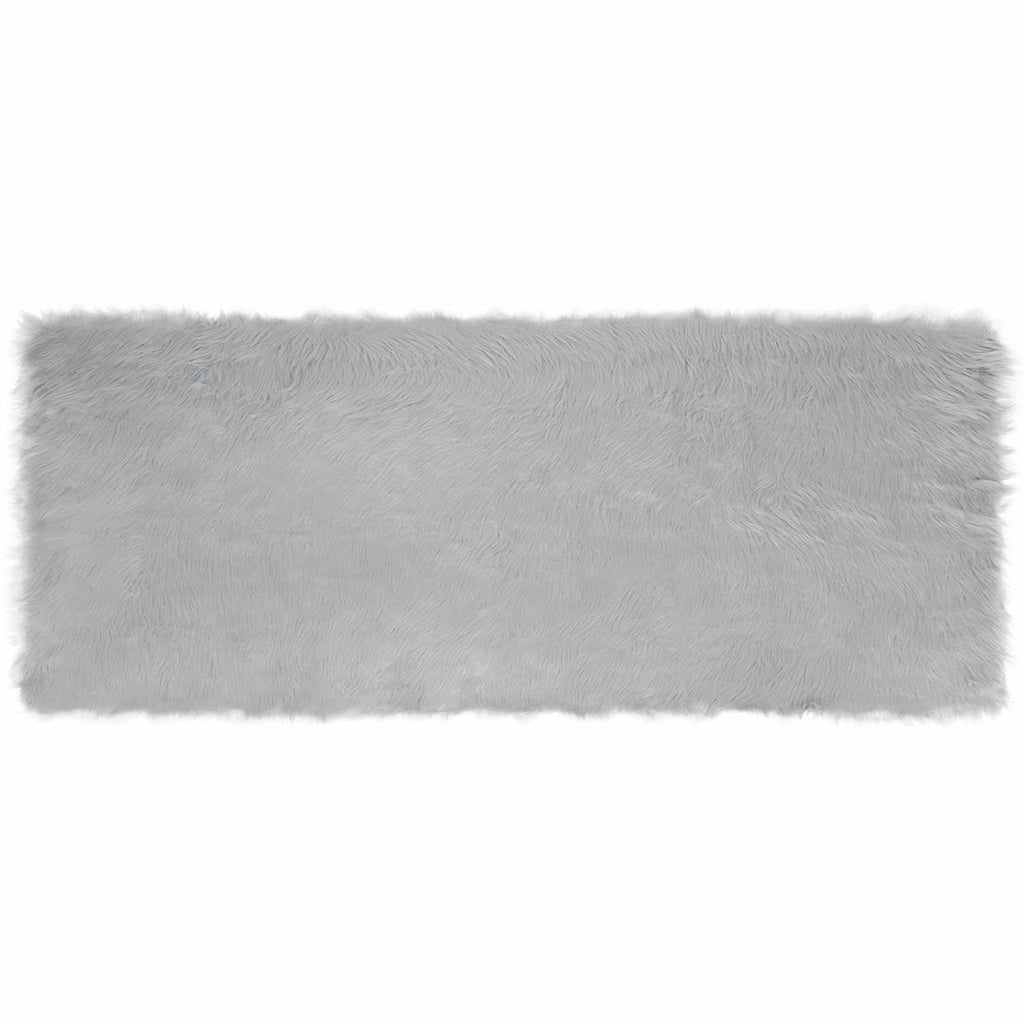 Teppich aus Kunstschaffell TAFALLA Grau 80 x 200 cm Polyester