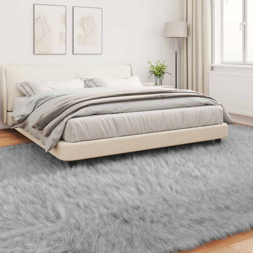 Teppich aus Kunstschaffell TAFALLA Grau 240 x 340 cm Polyester