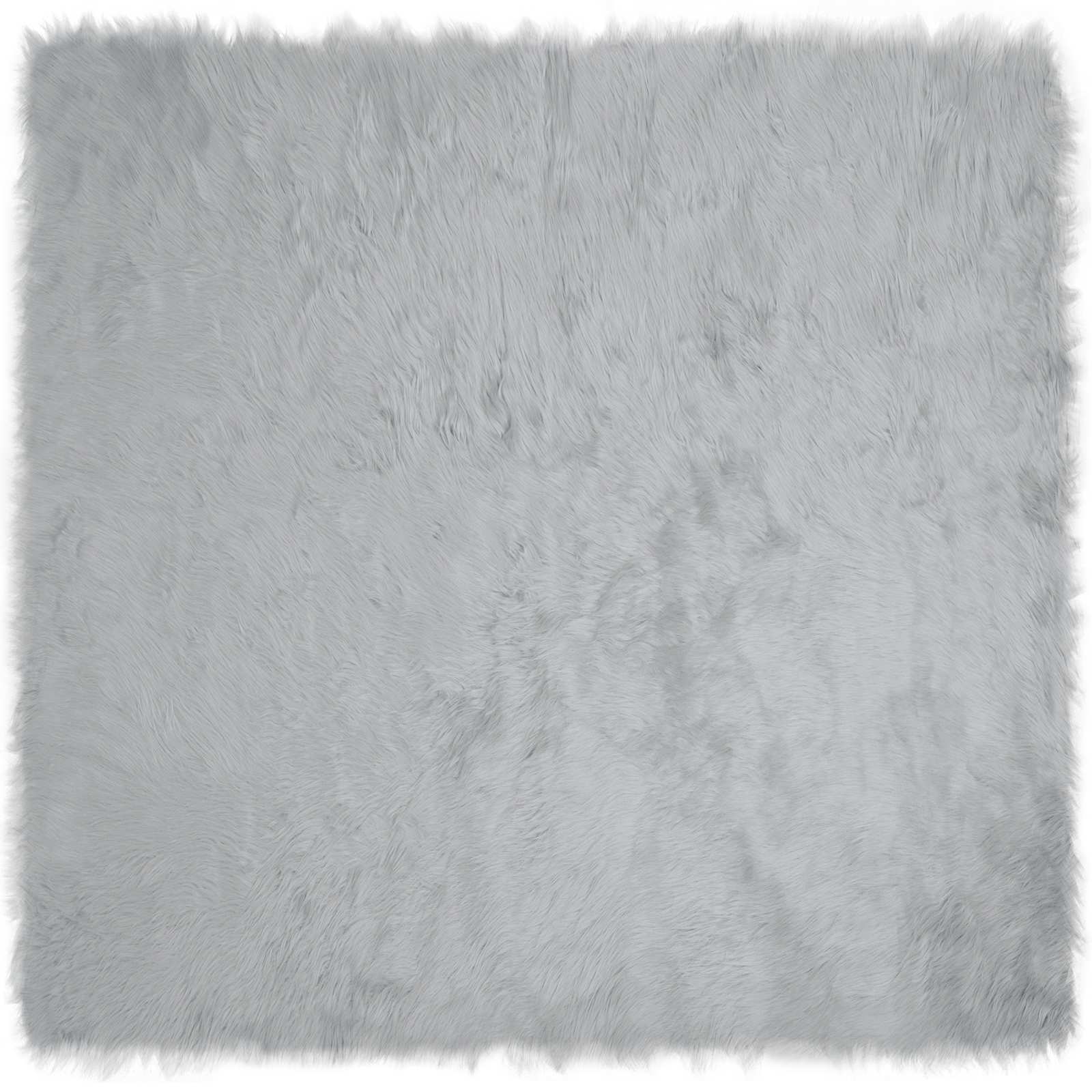 Teppich aus Kunstschaffell TAFALLA Grau 160 x 160 cm Polyester