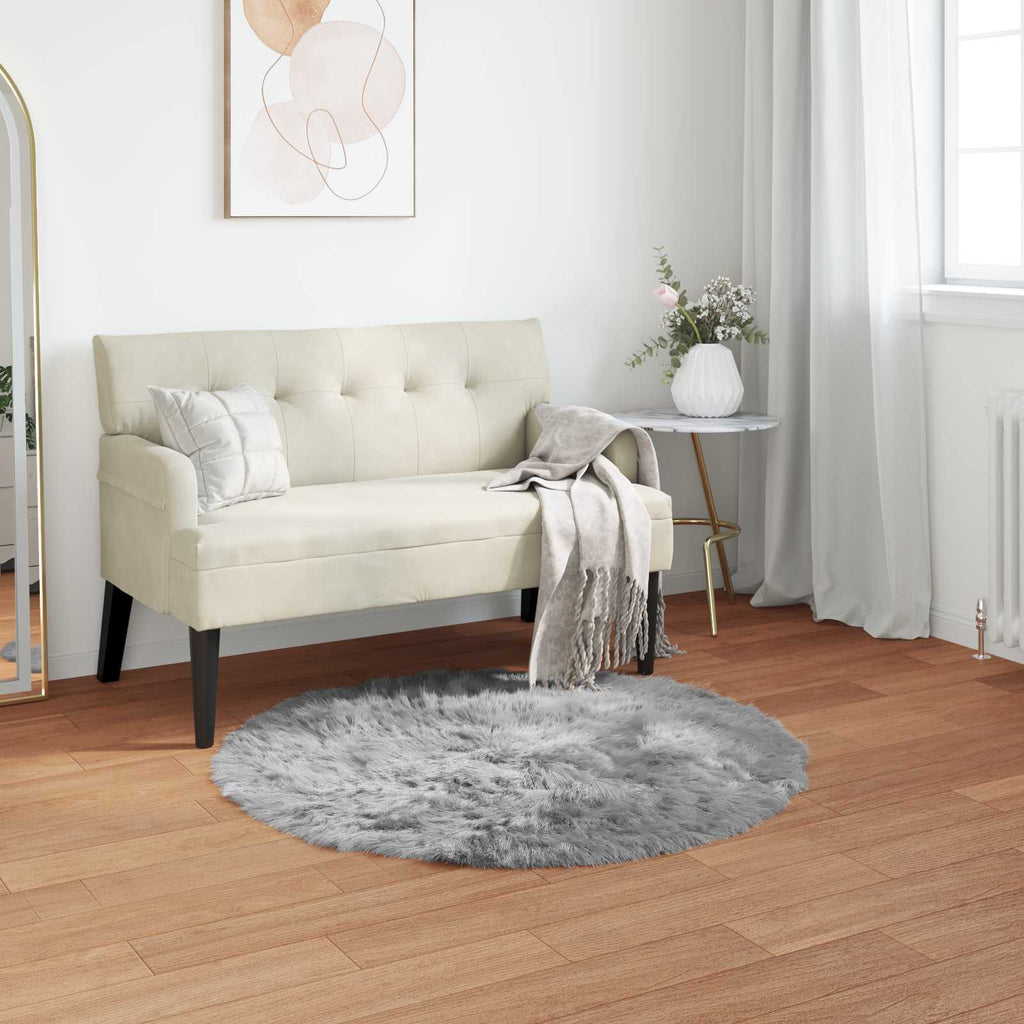Teppich aus Kunstschaffell TAFALLA Grau Ø 100 cm Polyester