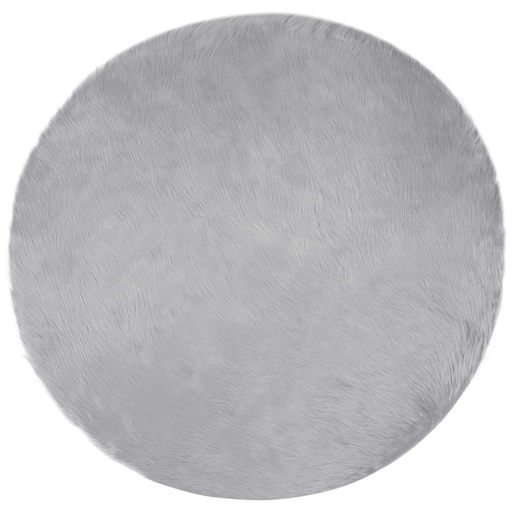 Teppich aus Kunstschaffell TAFALLA Grau Ø 160 cm Polyester
