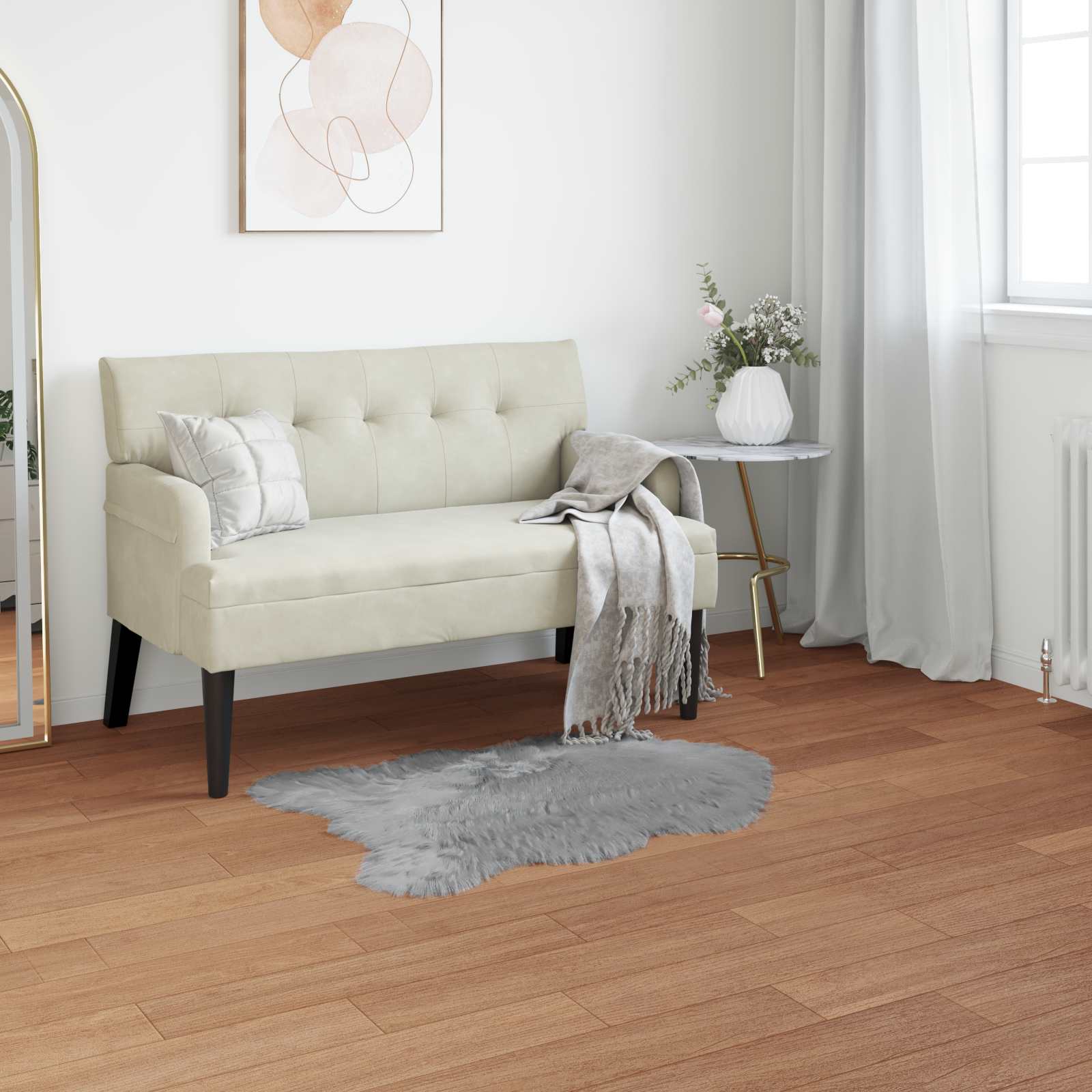 Teppich aus Kunstschaffell TAFALLA Grau 80 x 120 cm Polyester