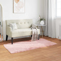 Teppich aus Kunstschaffell TAFALLA Rosa 60 x 110 cm Polyester