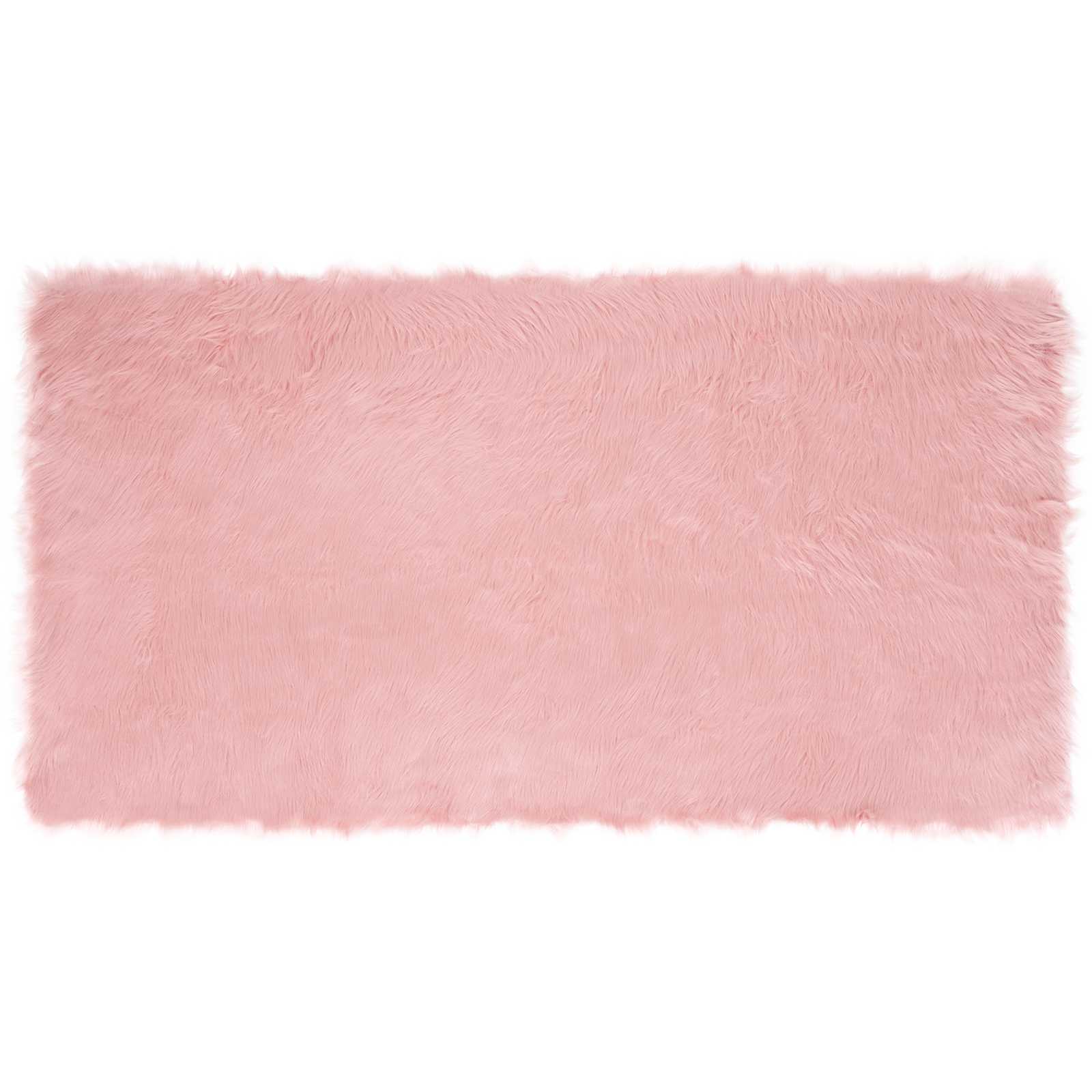 Teppich aus Kunstschaffell TAFALLA Rosa 80 x 150 cm Polyester