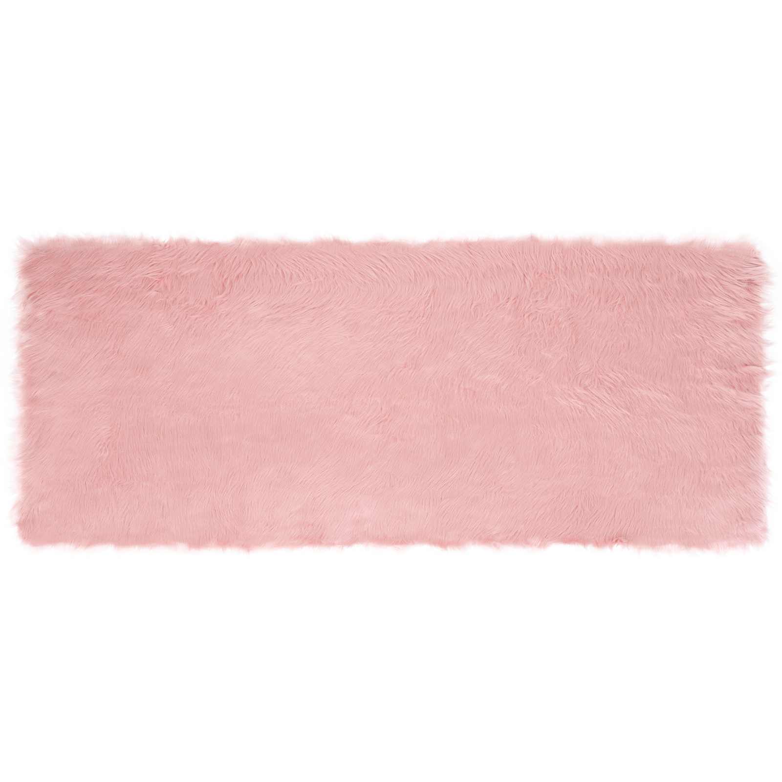 Teppich aus Kunstschaffell TAFALLA Rosa 80 x 200 cm Polyester