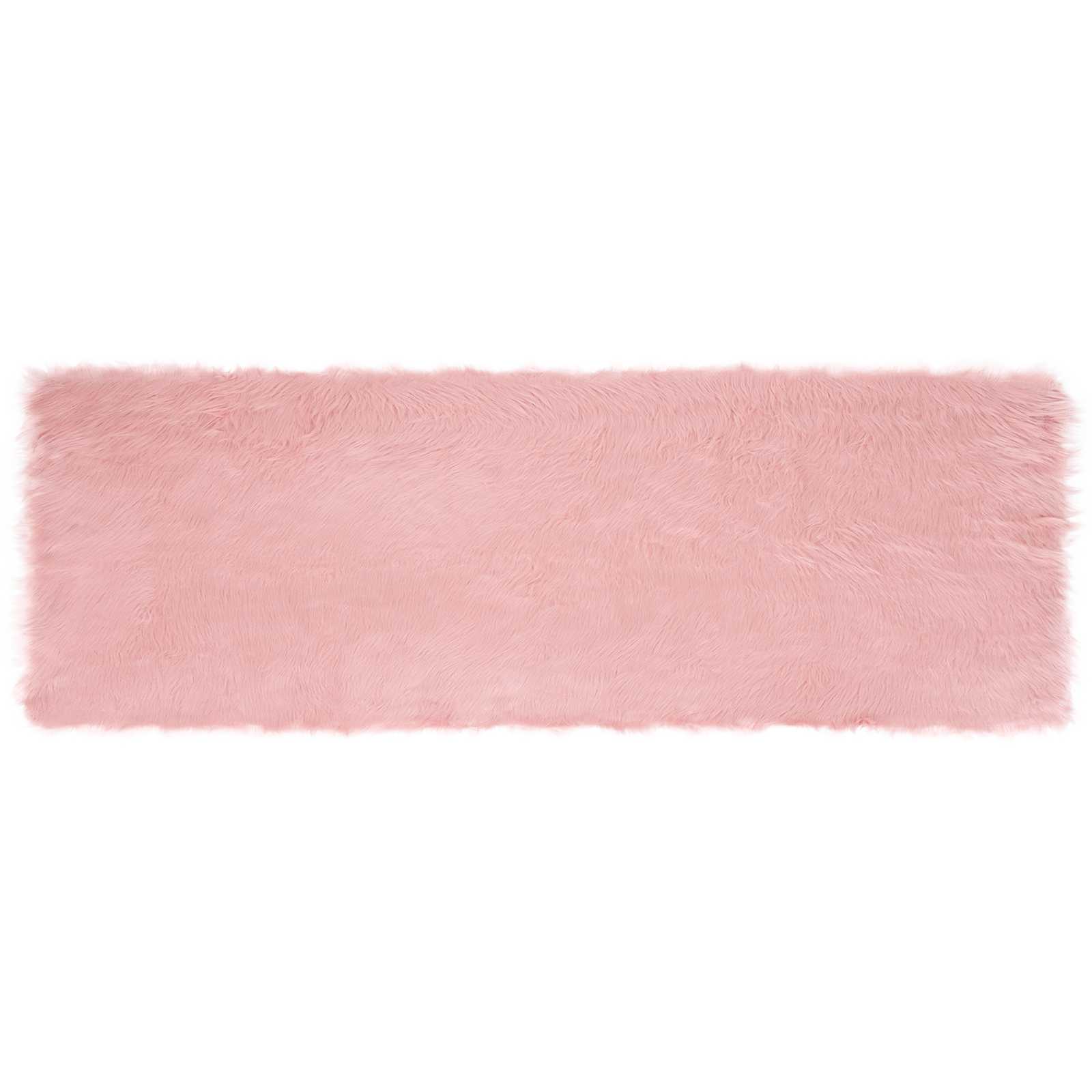 Teppich aus Kunstschaffell TAFALLA Rosa 80 x 250 cm Polyester