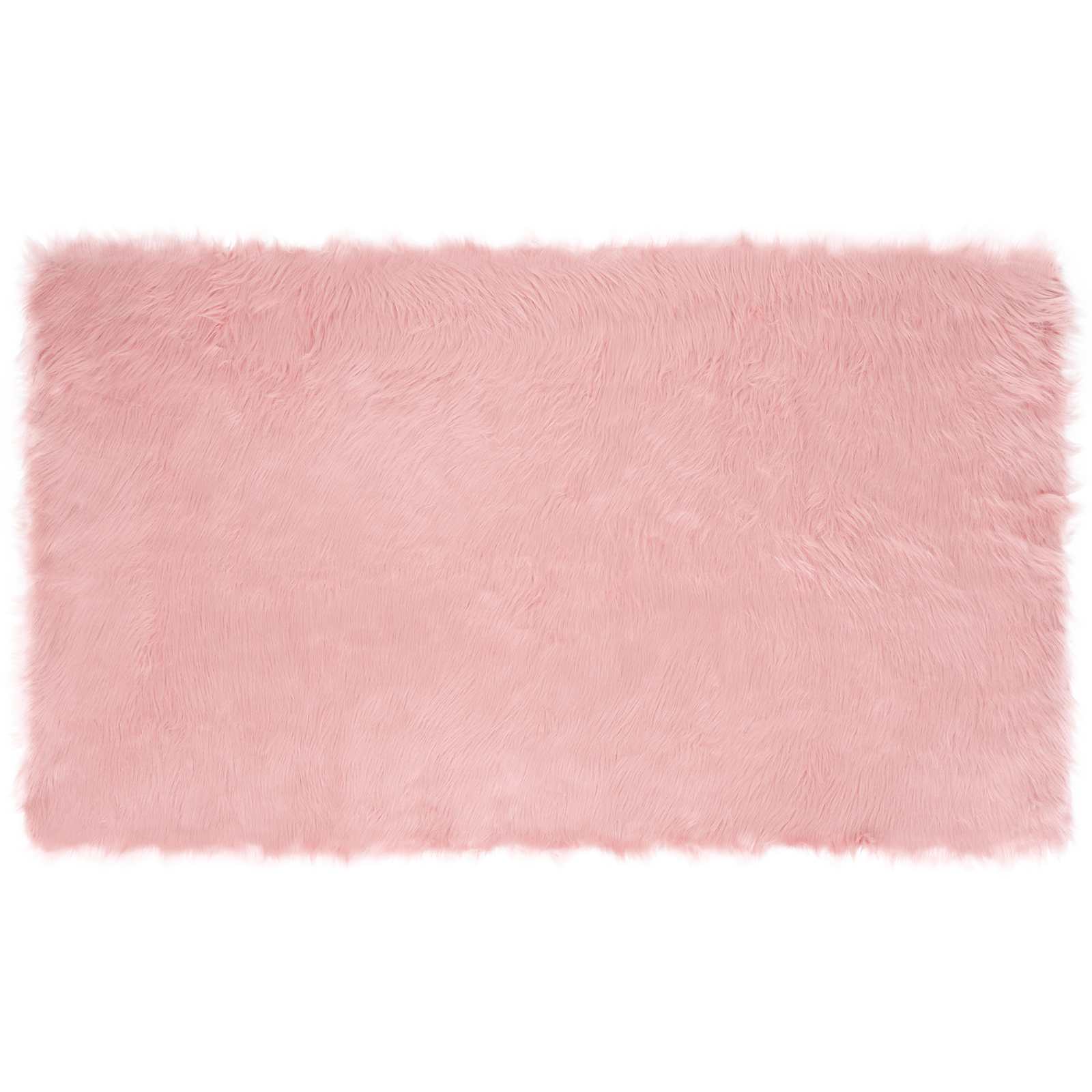 Teppich aus Kunstschaffell TAFALLA Rosa 100 x 200 cm Polyester