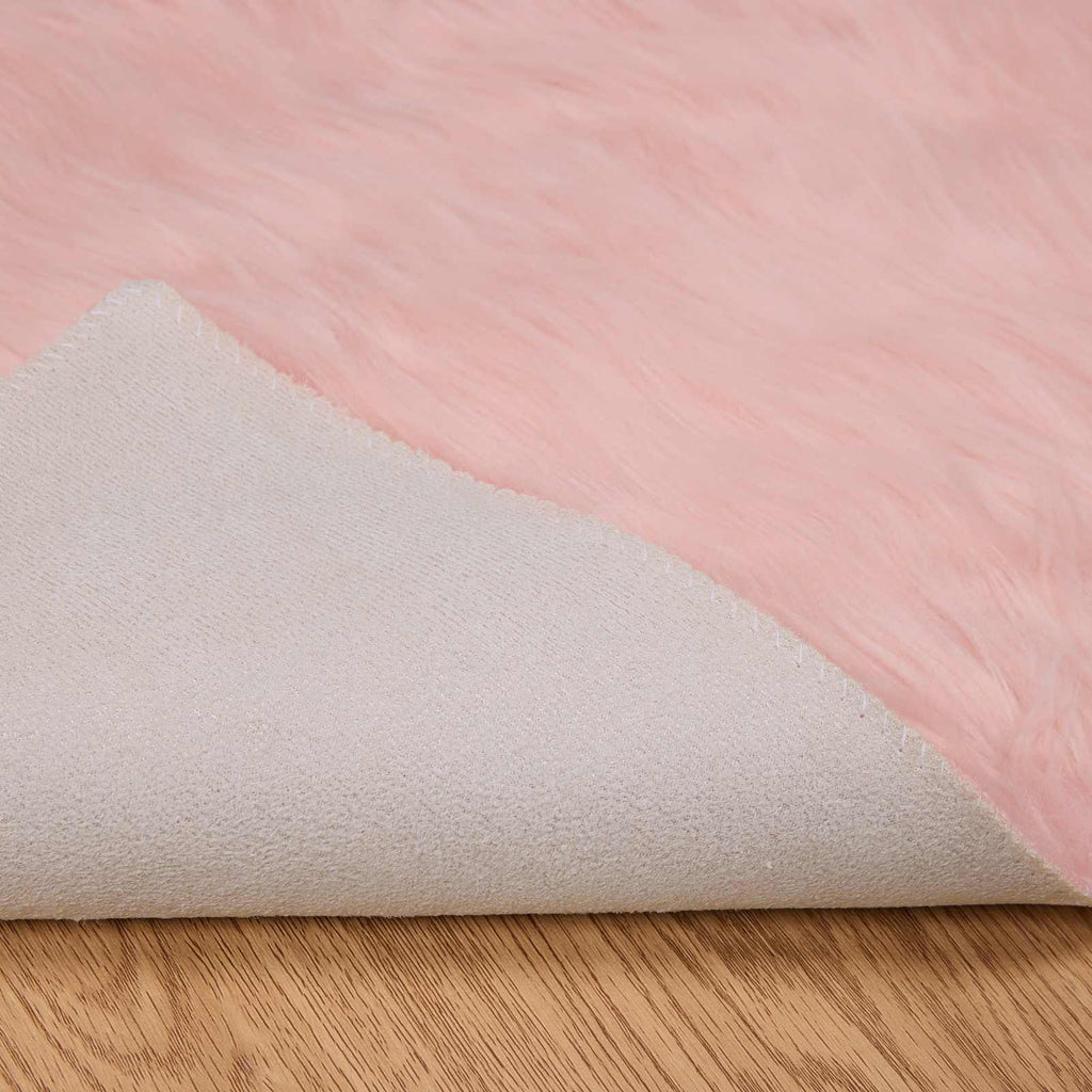 Teppich aus Kunstschaffell TAFALLA Rosa 140 x 200 cm Polyester