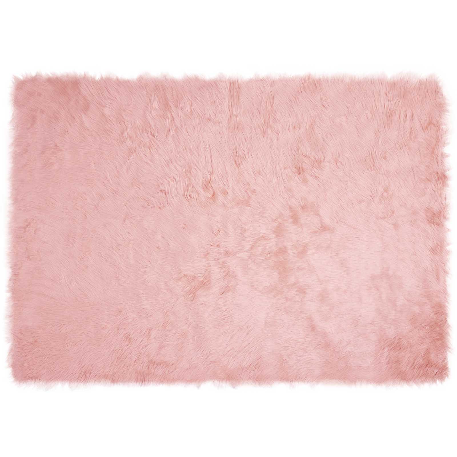 Teppich aus Kunstschaffell TAFALLA Rosa 140 x 200 cm Polyester