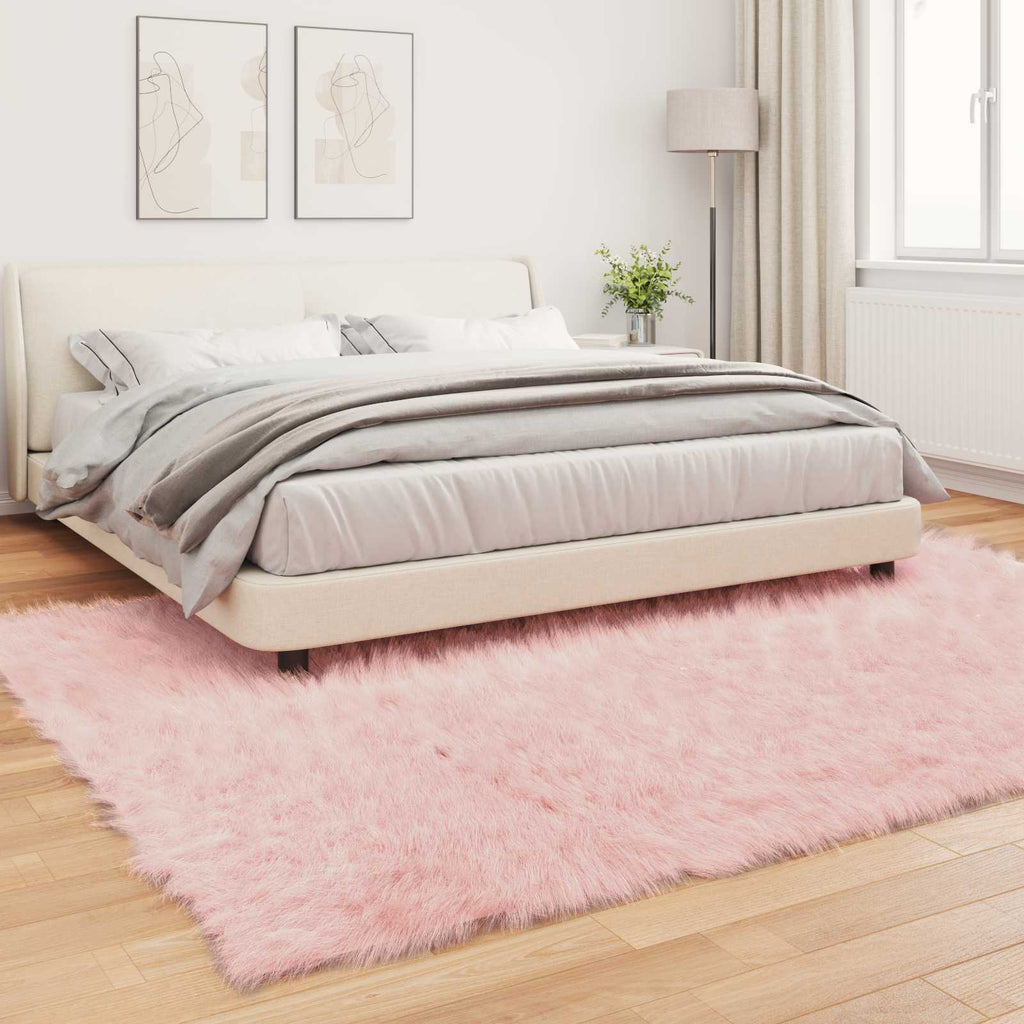 Teppich aus Kunstschaffell TAFALLA Rosa 200 x 280 cm Polyester