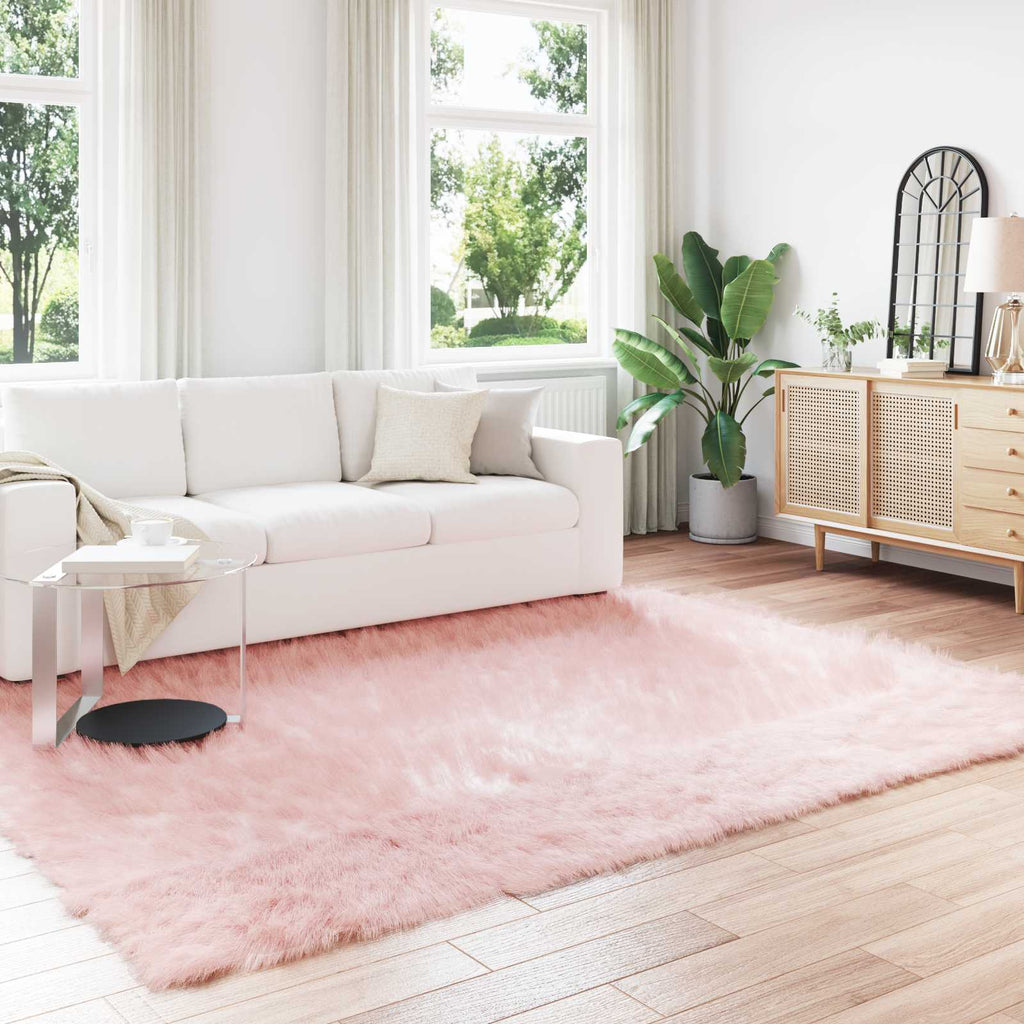Teppich aus Kunstschaffell TAFALLA Rosa 240 x 340 cm Polyester
