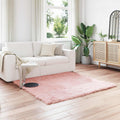 Teppich aus Kunstschaffell TAFALLA Rosa 120 x 120 cm Polyester