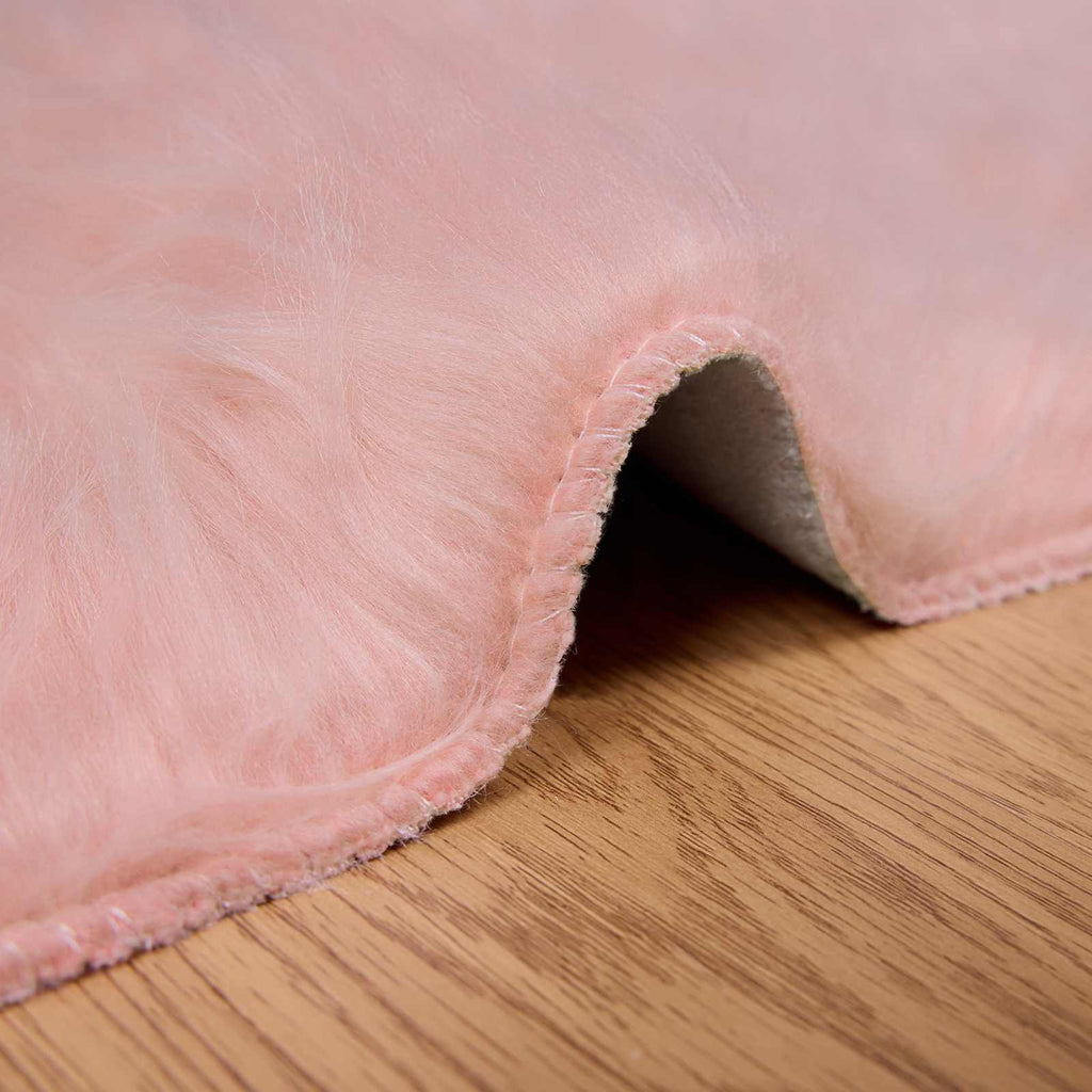 Teppich aus Kunstschaffell TAFALLA Rosa 160 x 160 cm Polyester