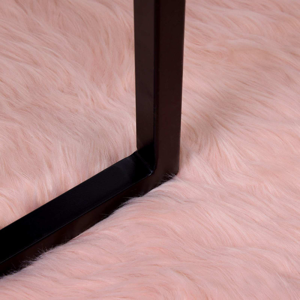 Teppich aus Kunstschaffell TAFALLA Rosa 200 x 200 cm Polyester