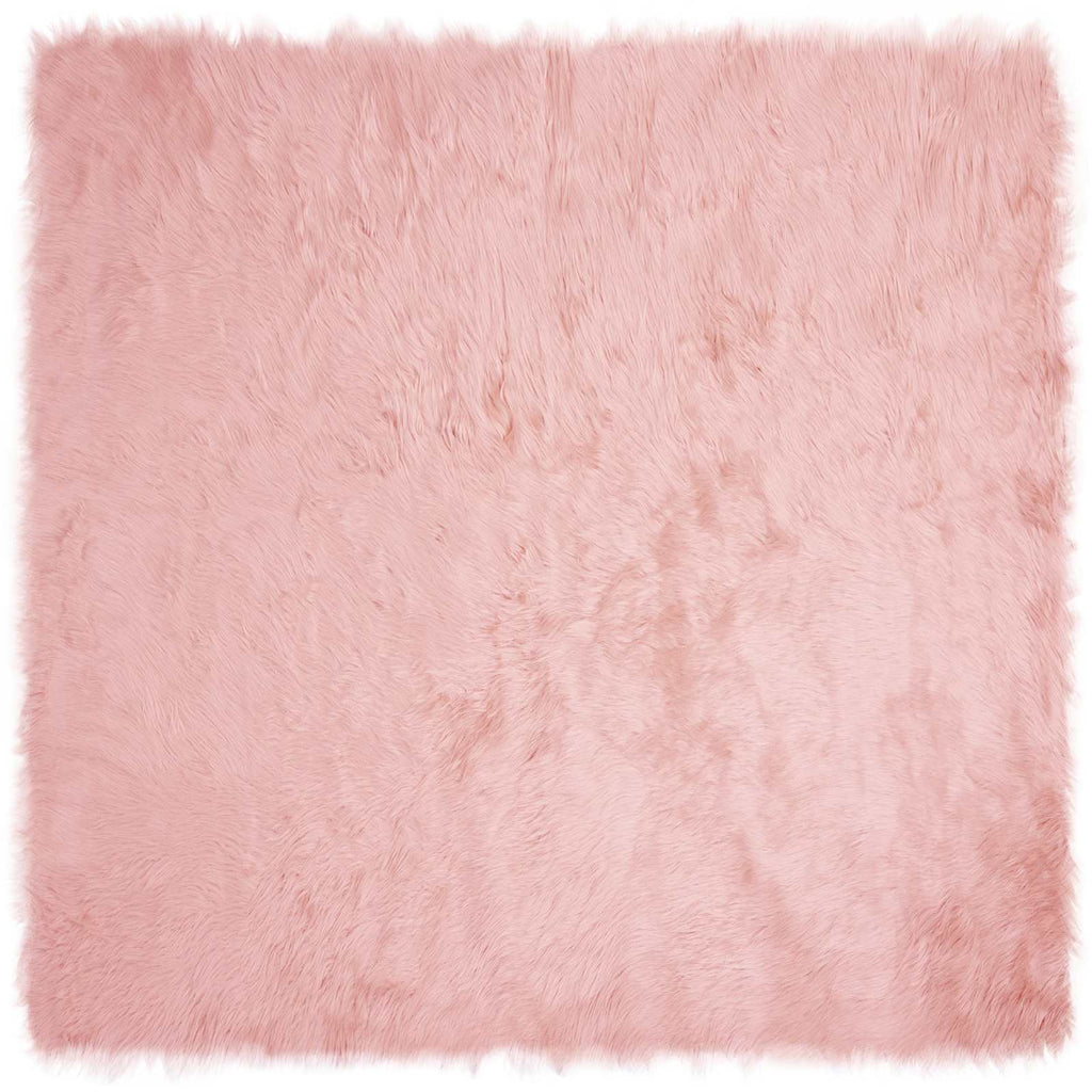 Teppich aus Kunstschaffell TAFALLA Rosa 200 x 200 cm Polyester