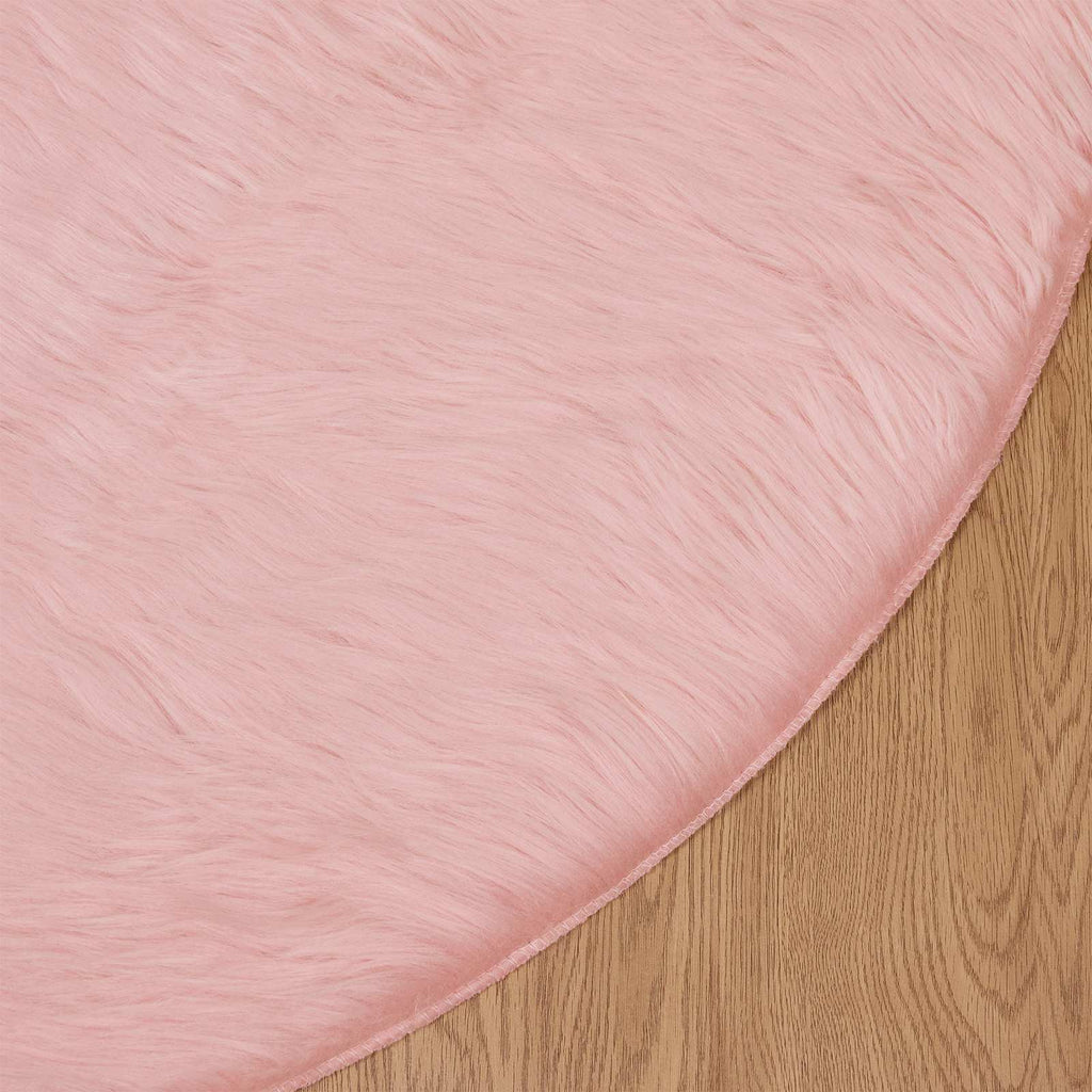Teppich aus Kunstschaffell TAFALLA Rosa Ø 100 cm Polyester