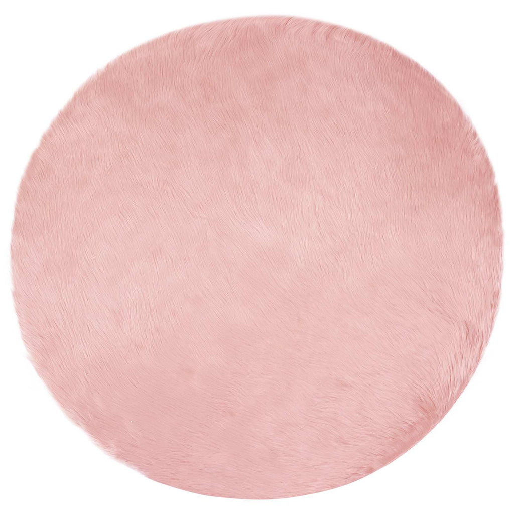Teppich aus Kunstschaffell TAFALLA Rosa Ø 200 cm Polyester