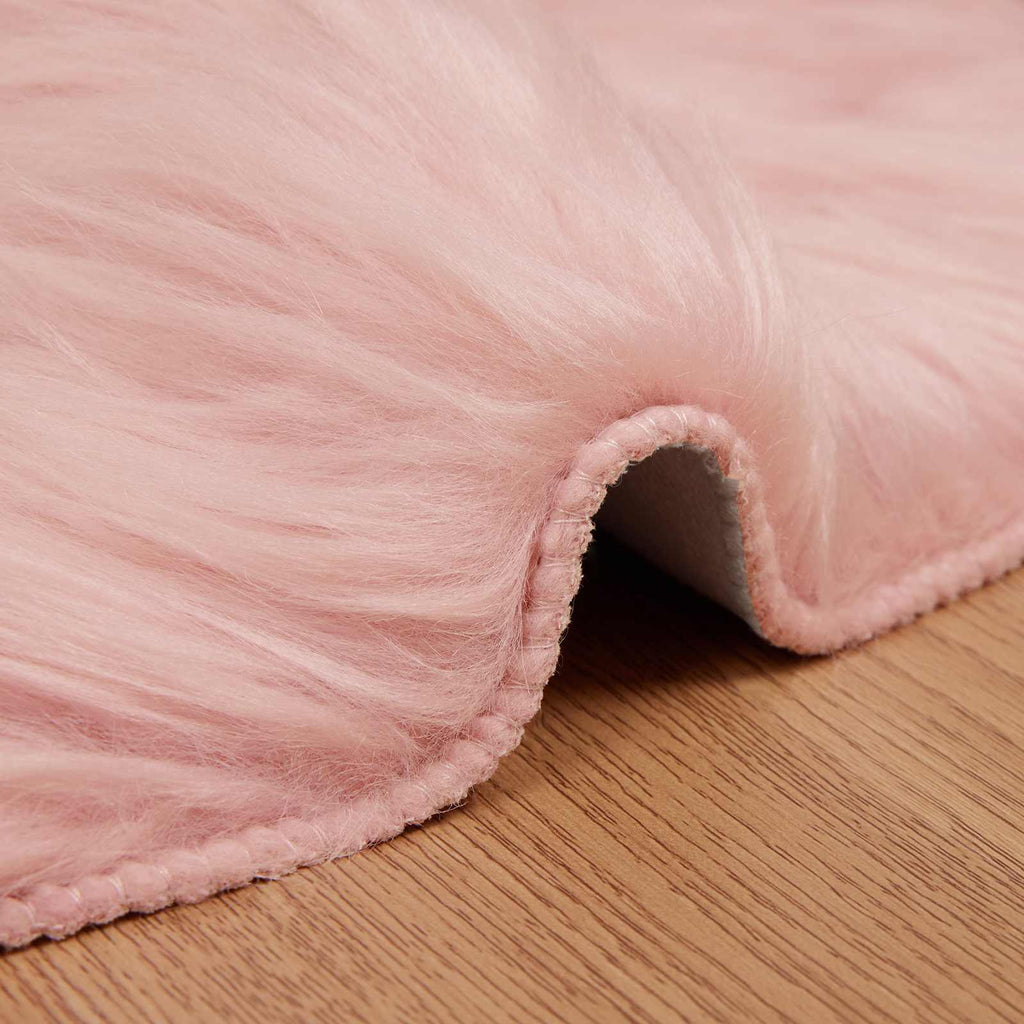 Teppich aus Kunstschaffell TAFALLA Rosa 60 x 90 cm Polyester