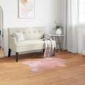 Teppich aus Kunstschaffell TAFALLA Rosa 60 x 90 cm Polyester