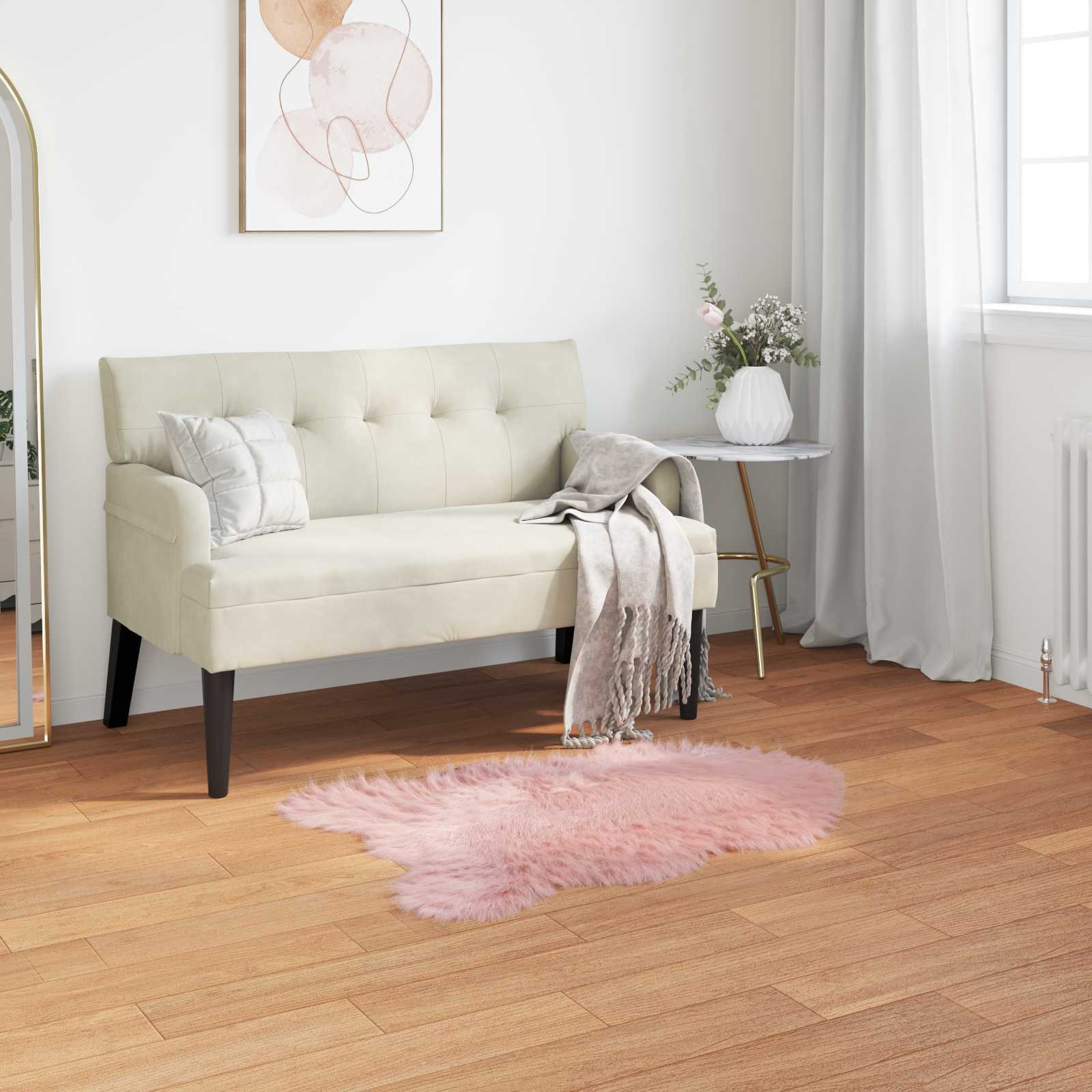 Teppich aus Kunstschaffell TAFALLA Rosa 60 x 90 cm Polyester