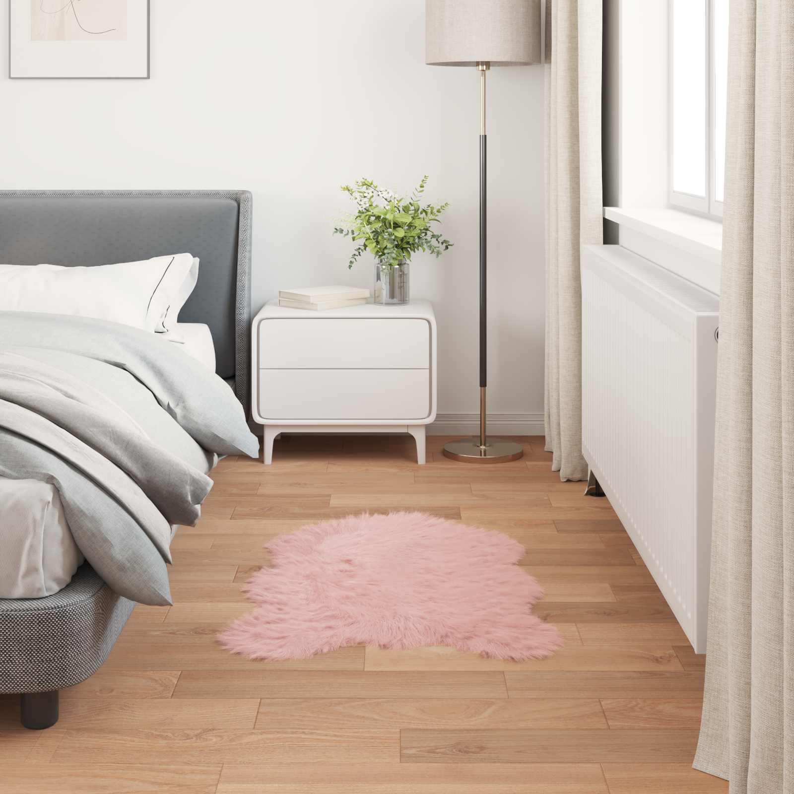Teppich aus Kunstschaffell TAFALLA Rosa 60 x 90 cm Polyester