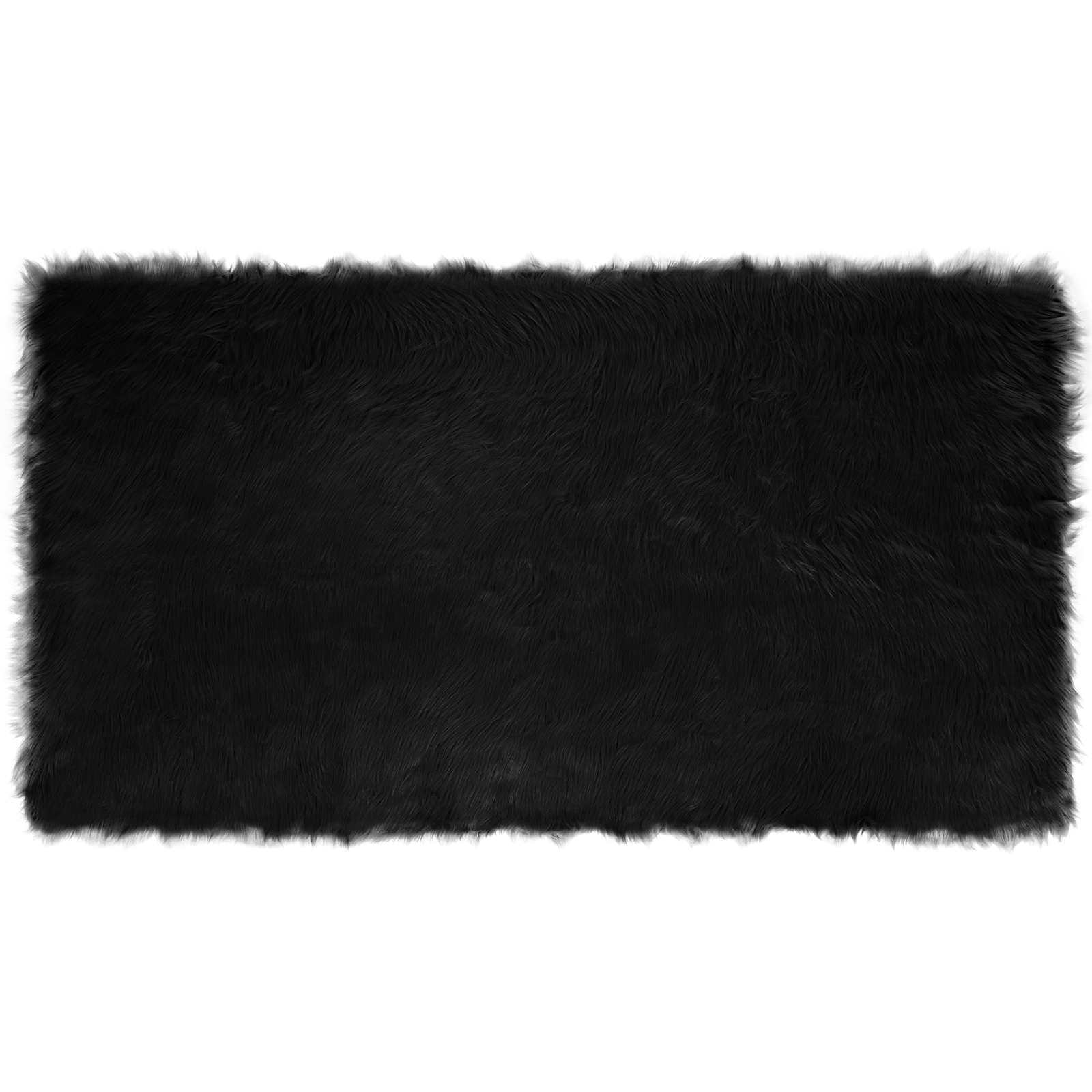 Teppich aus Kunstschaffell TAFALLA Schwarz 60 x 110 cm