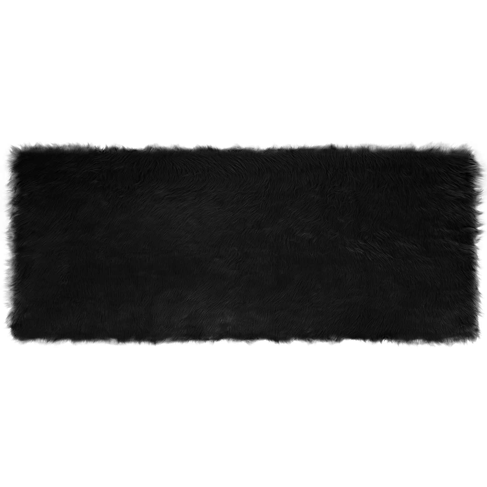 Teppich aus Kunstschaffell TAFALLA Schwarz 80 x 200 cm