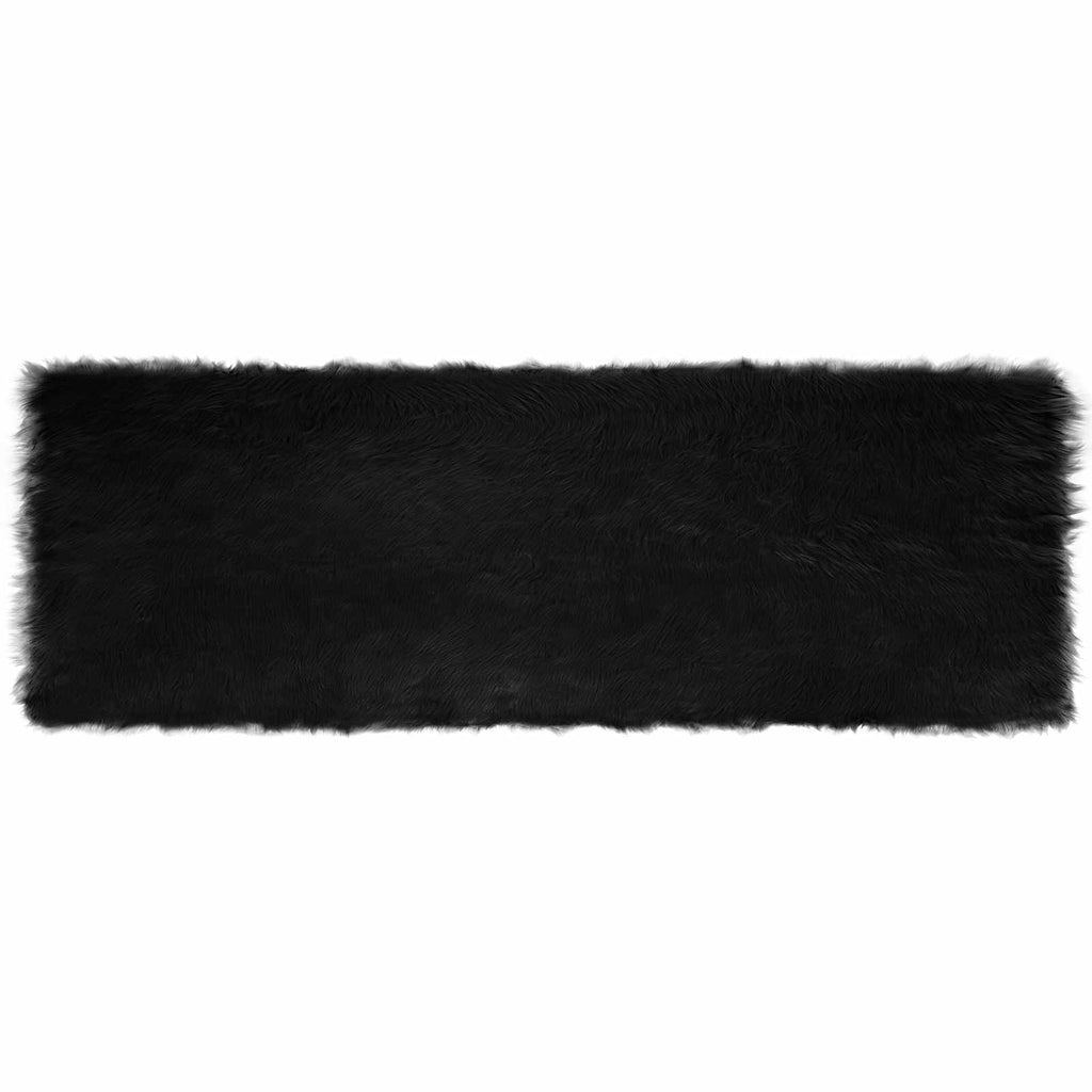 Teppich aus Kunstschaffell TAFALLA Schwarz 80 x 250 cm