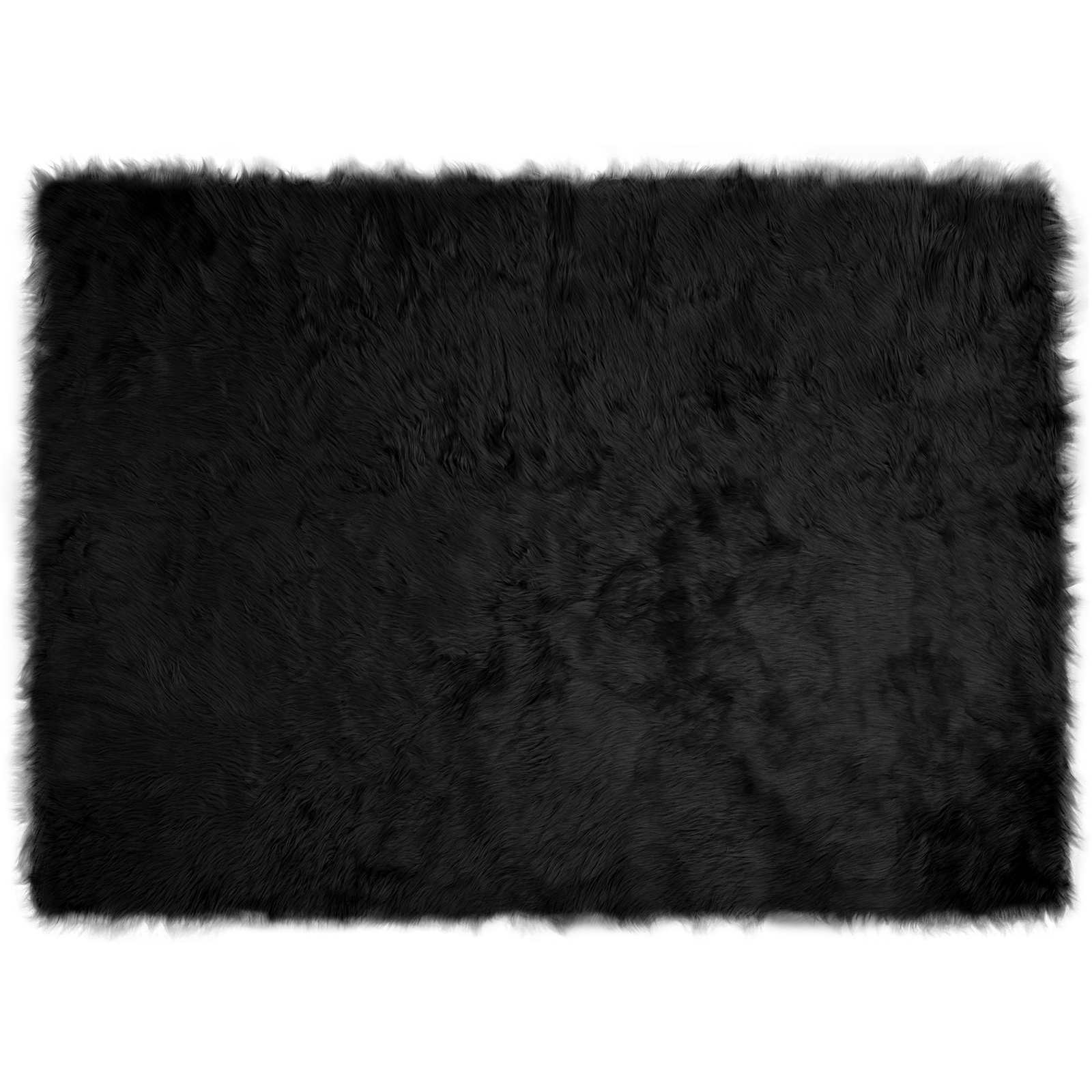 Teppich aus Kunstschaffell TAFALLA Schwarz 120 x 170 cm